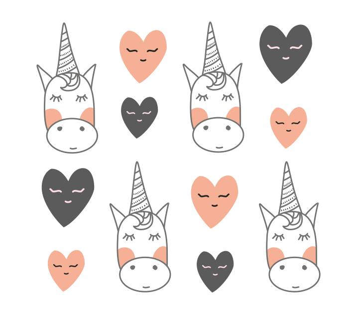 Pack: Unicornios y corazones