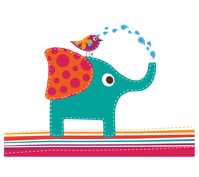 ELEFANTE POU Y PAJARITO RICKI