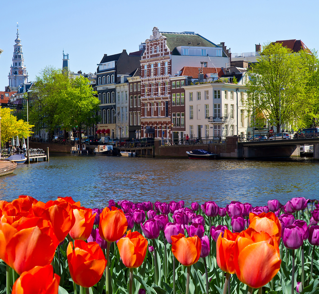 Ámsterdam: canal y tulipanes