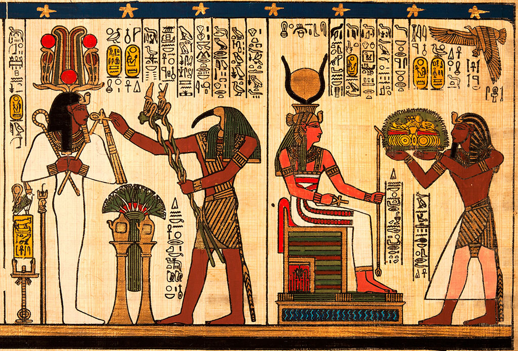 Egipto: papiro y jeroglíficos