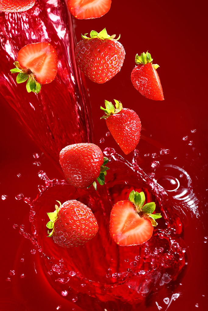 Fresas y agua