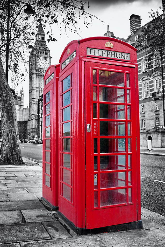 Londres: cabinas telefónicas y Big Ben