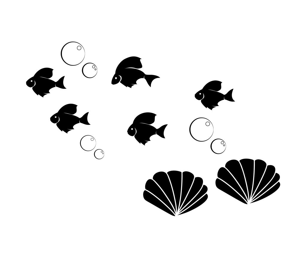 Peces y conchas