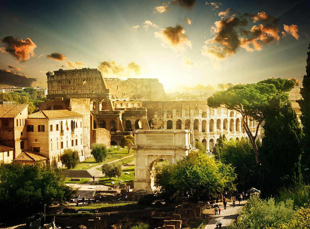 Coliseo de Roma: atardecer