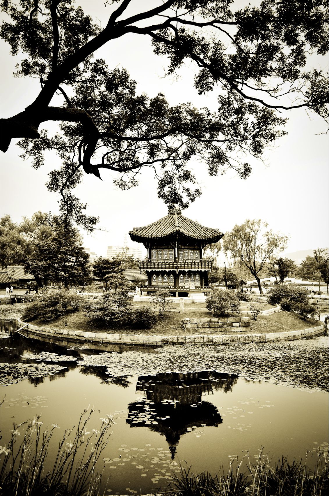 Pagoda china (sepia)